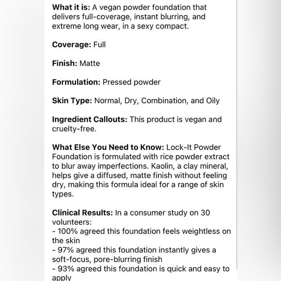 KVD - Kat Von D - LOCK-IT Powder Foundation - Compact - Light 130 - Picture 5 of 8